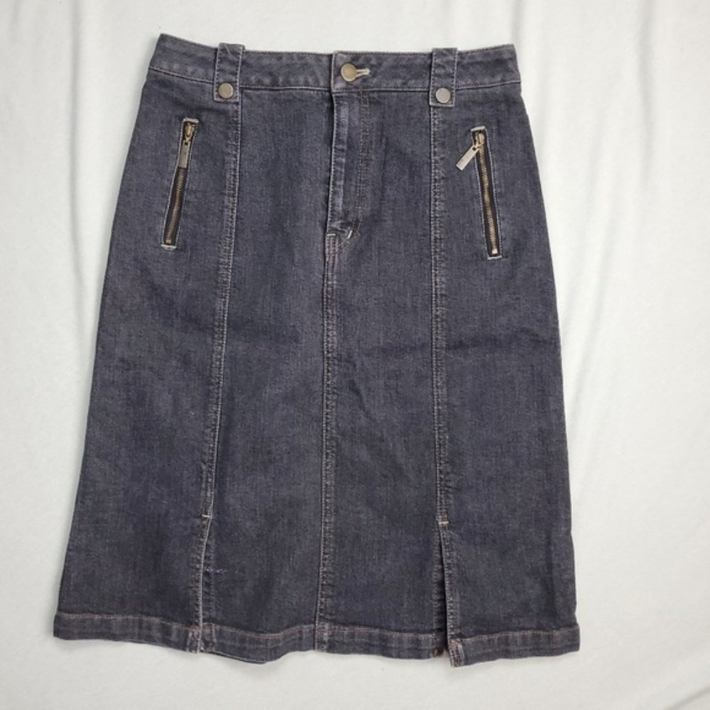 DAKS Jean Denim Skirt Side Zipper Pockets